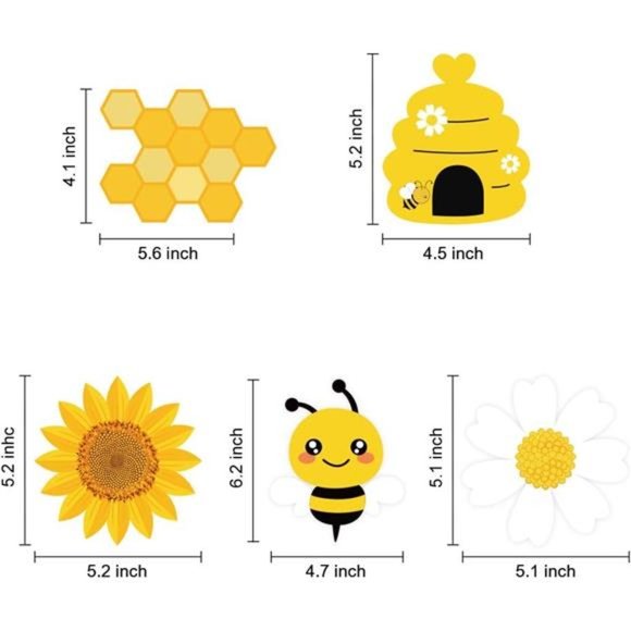 20PCS Bumble Bee Hanging Swirl Decorations,Bee Party Hanging Swirls Foil Ceiling - Picture 3 of 6